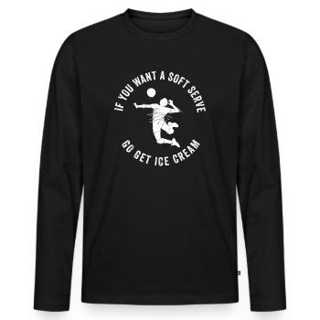 Si vous voulez une portion molle, procurez-vous de la crème glacée - T-shirt manches longues Premium bio Homme - noir - Devant - Nico (187cm)