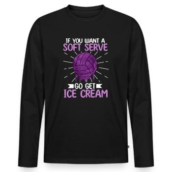 Si vous voulez une portion molle, procurez-vous de la crème glacée - T-shirt manches longues Premium bio Homme - noir - Devant - Nico (187cm)