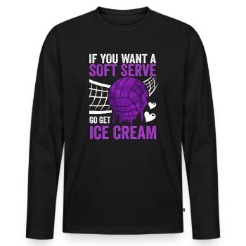 Si vous voulez une portion molle, procurez-vous de la crème glacée - T-shirt manches longues Premium bio Homme - noir - Devant - Nico (187cm)