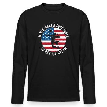 Si vous voulez une portion molle, procurez-vous de la crème glacée - T-shirt manches longues Premium bio Homme - noir - Devant - Nico (187cm)