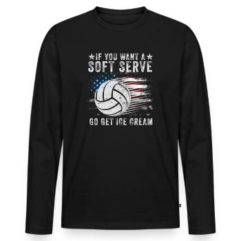 Si vous voulez une portion molle, procurez-vous de la crème glacée - T-shirt manches longues Premium bio Homme - noir - Devant - Nico (187cm)