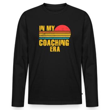 Proud Coach Apparel - Best Coach, Team - Men's Premium Organic Long Sleeve Shirt - black - Front - Nico (187cm)