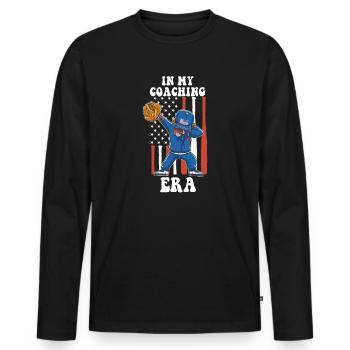 Proud Coach Apparel - Best Coach, Team - Men's Premium Organic Long Sleeve Shirt - black - Front - Nico (187cm)