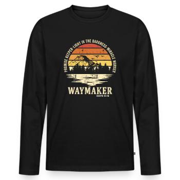 Waymaker Promise Keeper Miracle Worker - Men's Premium Organic Long Sleeve Shirt - black - Front - Nico (187cm)