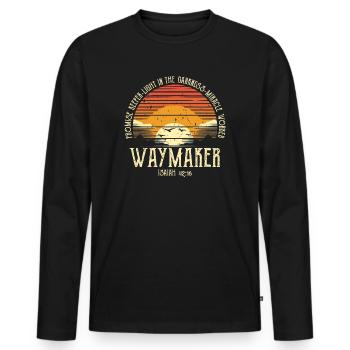 Waymaker Promise Keeper Faiseur de miracles - T-shirt manches longues Premium bio Homme - noir - Devant - Nico (187cm)