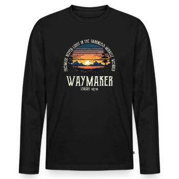 Waymaker Promise Keeper Miracle Worker - Men's Premium Organic Long Sleeve Shirt - black - Front - Nico (187cm)