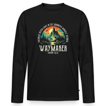 Waymaker Promise Keeper Miracle Worker - Men's Premium Organic Long Sleeve Shirt - black - Front - Nico (187cm)
