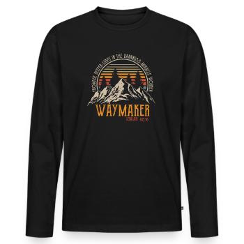 Waymaker Promise Keeper Miracle Worker - Men's Premium Organic Long Sleeve Shirt - black - Front - Nico (187cm)
