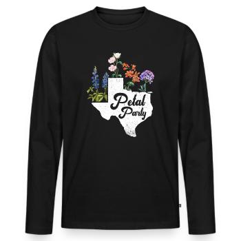 Wildflower Fields Wildflowers Bluebonnet - Men's Premium Organic Long Sleeve Shirt - black - Front - Nico (187cm)