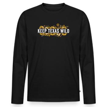 Wildflower Fields Wildflowers Bluebonnet - Men's Premium Organic Long Sleeve Shirt - black - Front - Nico (187cm)