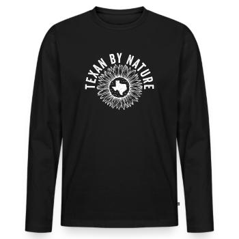 Wildflower Fields Wildflowers Bluebonnet - Men's Premium Organic Long Sleeve Shirt - black - Front - Nico (187cm)