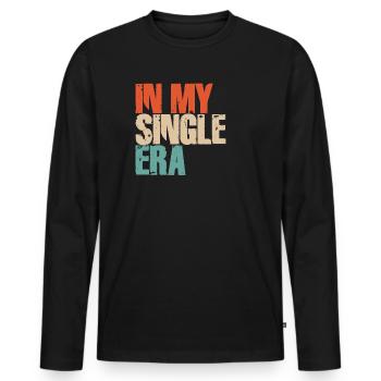 Humour drôle d’amour célibataire : le parfait - T-shirt manches longues Premium bio Homme - noir - Devant - Nico (187cm)