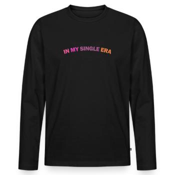 Humour drôle d’amour célibataire : le parfait - T-shirt manches longues Premium bio Homme - noir - Devant - Nico (187cm)