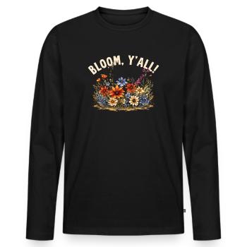 Wildflower Fields Wildflowers Bluebonnet - Men's Premium Organic Long Sleeve Shirt - black - Front - Nico (187cm)