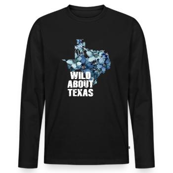 Wildflower Fields Wildflowers Bluebonnet - Men's Premium Organic Long Sleeve Shirt - black - Front - Nico (187cm)