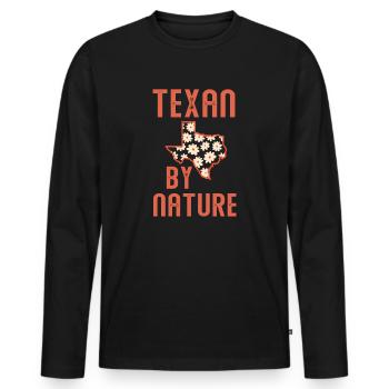 Wildflower Fields Wildflowers Bluebonnet - Men's Premium Organic Long Sleeve Shirt - black - Front - Nico (187cm)