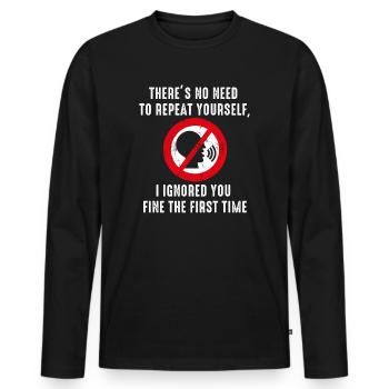 Il n’est pas nécessaire de vous répéter - T-shirt manches longues Premium bio Homme - noir - Devant - Nico (187cm)