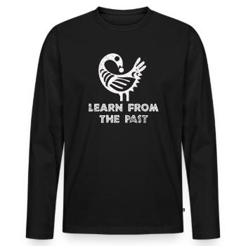 Symbole Sankofa Adinkra Ghana Noir - T-shirt manches longues Premium bio Homme - noir - Devant - Nico (187cm)