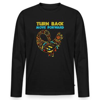 Symbole Sankofa Adinkra Ghana Noir - T-shirt manches longues Premium bio Homme - noir - Devant - Nico (187cm)
