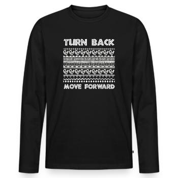 Symbole Sankofa Adinkra Ghana Noir - T-shirt manches longues Premium bio Homme - noir - Devant - Nico (187cm)