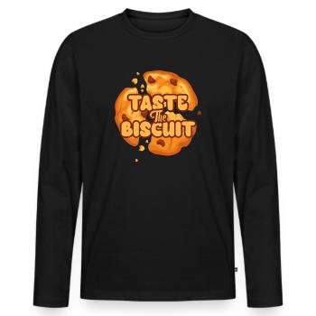 Taste The Biscuit Taste The Goodness - Men's Premium Organic Long Sleeve Shirt - black - Front - Nico (187cm)