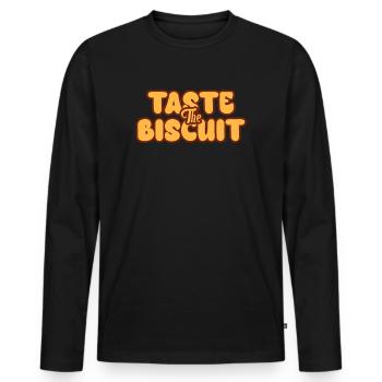 Goûtez le biscuit goûtez la bonté - T-shirt manches longues Premium bio Homme - noir - Devant - Nico (187cm)