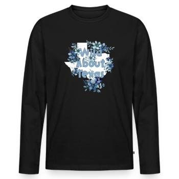Wildflower Fields Wildflowers Bluebonnet - Men's Premium Organic Long Sleeve Shirt - black - Front - Nico (187cm)