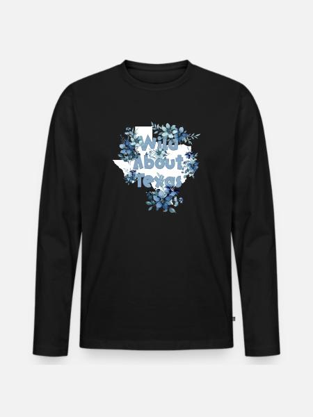 Wildflower Fields Wildflowers Bluebonnet - Men's Premium Organic Long Sleeve Shirt - black