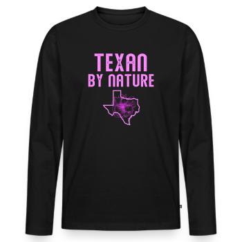 Wildflower Fields Wildflowers Bluebonnet - Men's Premium Organic Long Sleeve Shirt - black - Front - Nico (187cm)