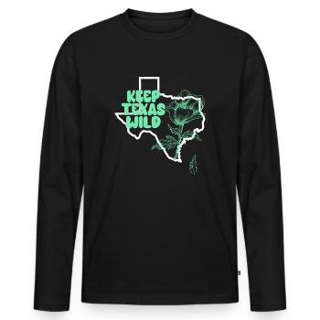 Wildflower Fields Wildflowers Bluebonnet - Men's Premium Organic Long Sleeve Shirt - black - Front - Nico (187cm)