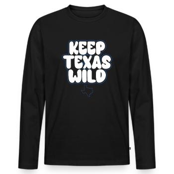 Wildflower Fields Wildflowers Bluebonnet - Men's Premium Organic Long Sleeve Shirt - black - Front - Nico (187cm)