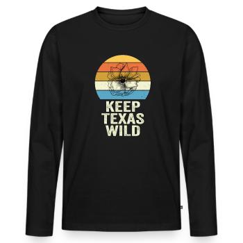 Wildflower Fields Wildflowers Bluebonnet - Men's Premium Organic Long Sleeve Shirt - black - Front - Nico (187cm)