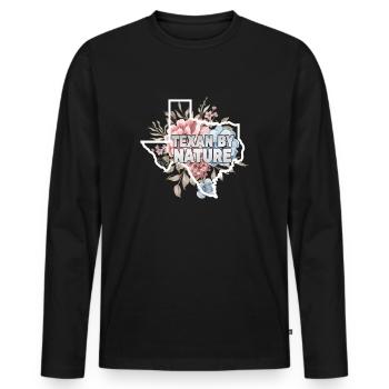 Wildflower Fields Wildflowers Bluebonnet - Men's Premium Organic Long Sleeve Shirt - black - Front - Nico (187cm)