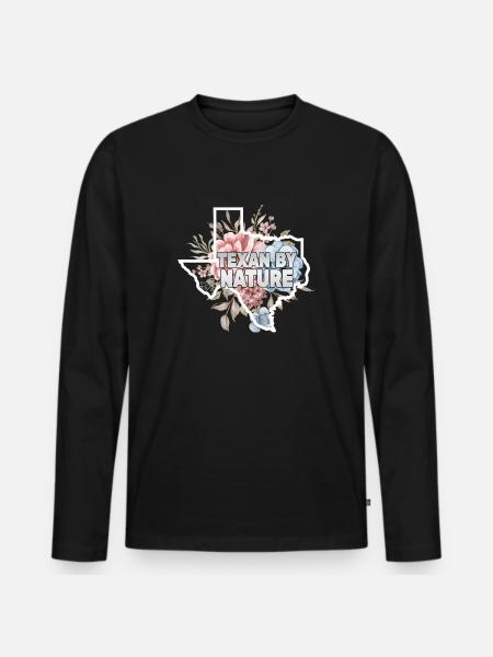 Wildflower Fields Wildflowers Bluebonnet - Men's Premium Organic Long Sleeve Shirt - black
