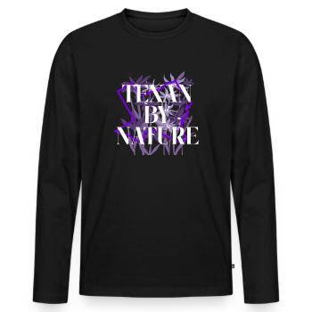 Wildflower Fields Wildflowers Bluebonnet - Men's Premium Organic Long Sleeve Shirt - black - Front - Nico (187cm)