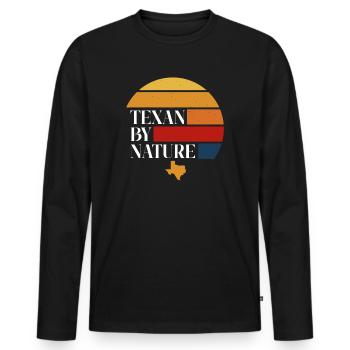 Wildflower Fields Wildflowers Bluebonnet - Men's Premium Organic Long Sleeve Shirt - black - Front - Nico (187cm)
