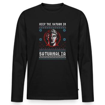 Saturnalia Keep Saturn In Ancient Roman - Men's Premium Organic Long Sleeve Shirt - black - Front - Nico (187cm)