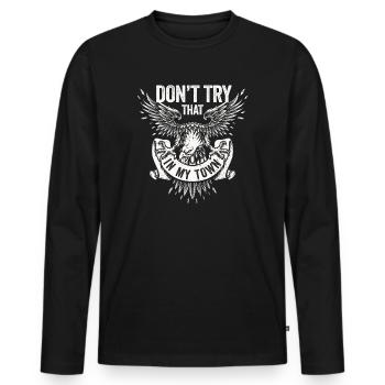 Kleinstadt Amerikanisch Retro Eagle Vintage - Männer Premium Bio Langarmshirt - Schwarz - Vorne - Nico (187cm)