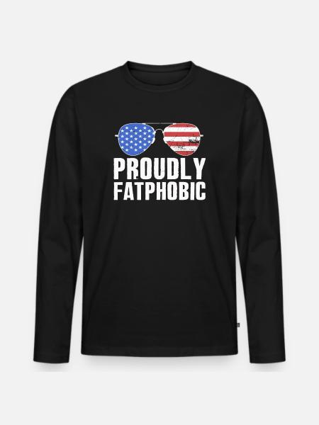 Fièrement grossophobe - T-shirt manches longues Premium bio Homme - noir