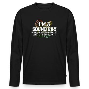 Le gars du son n’est pas un magicien - T-shirt manches longues Premium bio Homme - noir - Devant - Nico (187cm)
