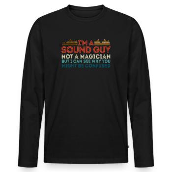 Sound Guy ist kein Zauberer - Männer Premium Bio Langarmshirt - Schwarz - Vorne - Nico (187cm)