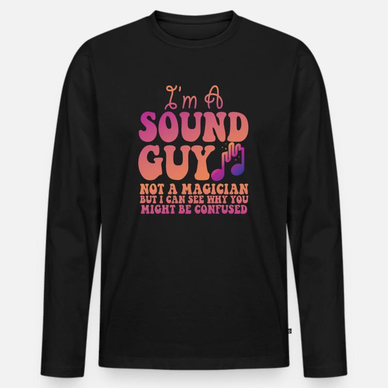 Sound Guy ist kein Zauberer - Männer Premium Bio Langarmshirt - Schwarz