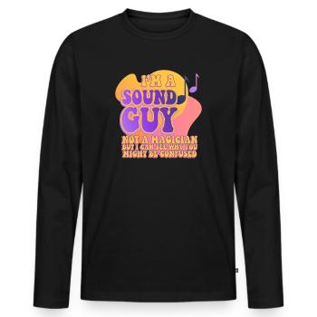 Sound Guy ist kein Zauberer - Männer Premium Bio Langarmshirt - Schwarz - Vorne - Nico (187cm)