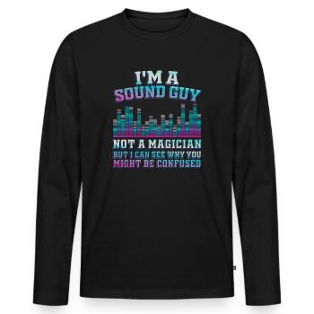 Sound Guy ist kein Zauberer - Männer Premium Bio Langarmshirt - Schwarz - Vorne - Nico (187cm)