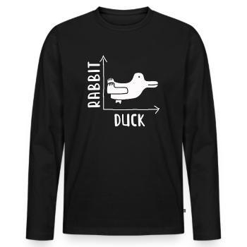 Wittgensteins Hasen-Enten-Illusion - Männer Premium Bio Langarmshirt - Schwarz - Vorne - Nico (187cm)