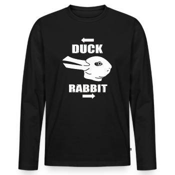 Wittgenstein lapin canard illusion - T-shirt manches longues Premium bio Homme - noir - Devant - Nico (187cm)