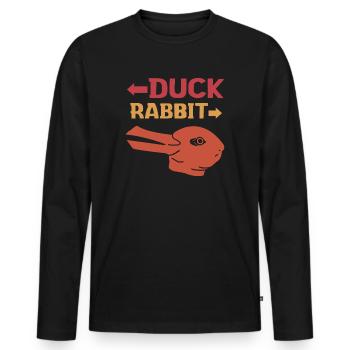 Wittgenstein lapin canard illusion - T-shirt manches longues Premium bio Homme - noir - Devant - Nico (187cm)