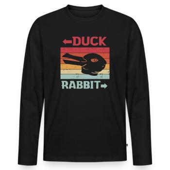 Wittgensteins Rabbit Duck Illusion - Men's Premium Organic Long Sleeve Shirt - black - Front - Nico (187cm)