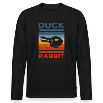 Wittgensteins Rabbit Duck Illusion - Men's Premium Organic Long Sleeve Shirt - black - Front - Nico (187cm)