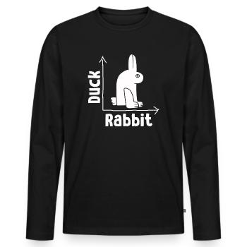 Wittgenstein lapin canard illusion - T-shirt manches longues Premium bio Homme - noir - Devant - Nico (187cm)